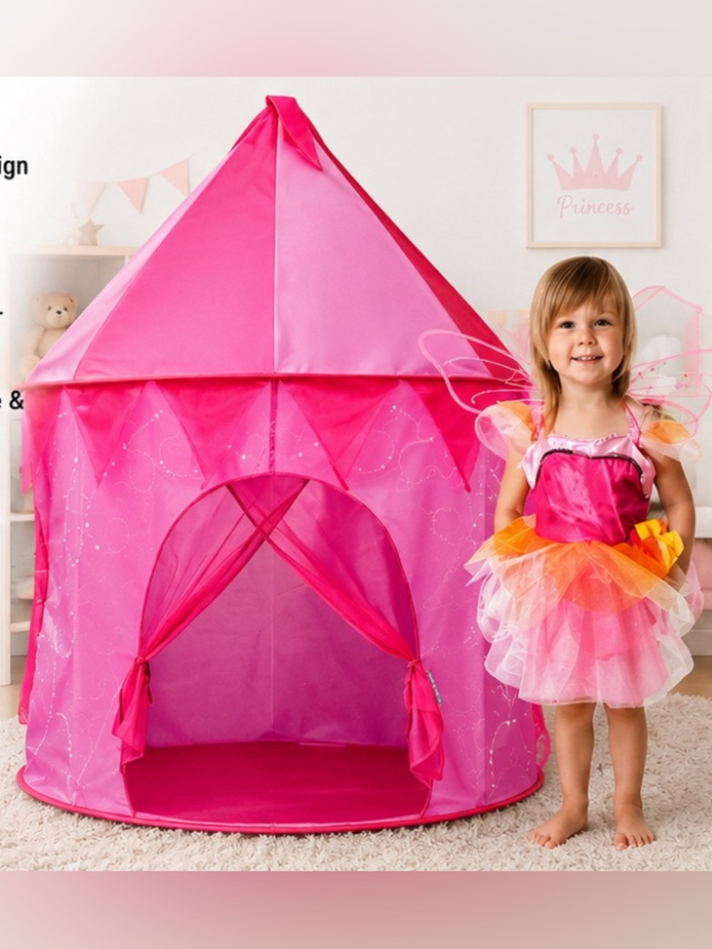 NWT Gigatent Super Fun Princess Tower Play Tent Pink Castle Playhouse